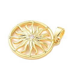 Brass Micro Pave Cubic Zirconia Pendants&nbsp;KK-F914-02B-G