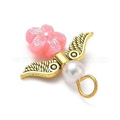 Opaque Acrylic & Tibetan Alloy Style Pendants&nbsp;PALLOY-JF04400