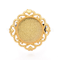 Adjustable Rhombus Alloy & Iron Bezel Cup Ring Base with Rotatable Tray&nbsp;MAK-T012-02G