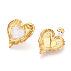 Heart 304 Stainless Steel Enamel Stud Earrings&nbsp;EJEW-T047-20G