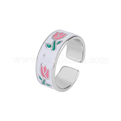 Brass Enamel Cuff Open Rings for Women&nbsp;WG9C2C8-01