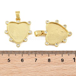 Brass Micro Pave Cubic Zirconia Pendant Cabochon Settings&nbsp;KK-CBA6A75-50B-G