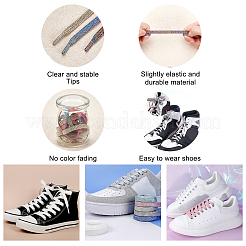 6 Sets 6Colors Flat Polyester High Elastic Shoelaces&nbsp;DIY-PH0002-97