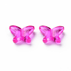 透明なアクリルビーズ  蝶  ミックスカラー  11x15x5mm  穴：2mm  約1010個/500g&nbsp;MACR-N013-010