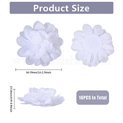フェルトの毛を見つける  花  ヘアピン用  衣類  ホワイト  66~70x23~24mm&nbsp;FIND-WH0139-324B-01