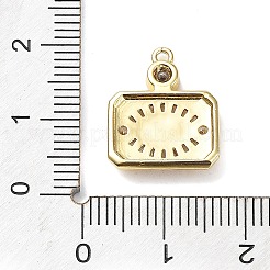 Rack Plating Brass Micro Pave Cubic Zirconia and Enamel Pendants&nbsp;KK-Q786-06G