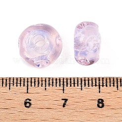 手作りランプワークビーズ連売り  ロンデル  パールピンク  11.5~12.5x7mm  穴：2.5mm  約20個/連  5.51~6''（14~15センチメートル）&nbsp;LAMP-T021-15I