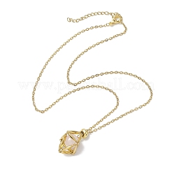 Crystal Stone Cage Pendant Necklaces&nbsp;NJEW-JN04759-01