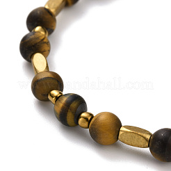 5Pcs 5 Style Natural Frosted Tiger Eye & Synthetic Hematite & Glass Sead Beads Stretch Bracelets Set&nbsp;BJEW-JB07670-01