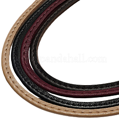 革製の眼鏡ネックレスストラップ  ゴム製ループの端を使って  バリーウッド  705x4mm&nbsp;AJEW-CL0005-06C