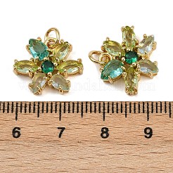 Brass Micro Pave Cubic Zirconia Pendants&nbsp;KK-B150-11G