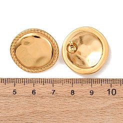 304ステンレススチールスタッドピアス  ハンマー加工された質感のあるフラットラウンドい形  ゴールドカラー  24.5x25.5mm&nbsp;EJEW-D358-02G