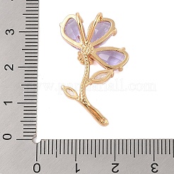 Brass Glass Pendants&nbsp;KK-B100-041G