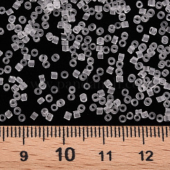 ガラスシリンダービーズ  シードビーズ  透明なつや消し色  丸い穴  透明  1.5~2x1~2mm  穴：0.8mm  約8000個/袋  約1ポンド/バッグ&nbsp;SEED-S047-H-005
