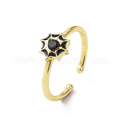 Brass Micro Pave Cubic Zirconia Cuff Open Rings&nbsp;RJEW-Z126-01G