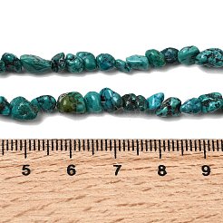 天然の湖北ターコイズビーズ連売り  ナゲット  3~10x3~10x3~6mm  穴：0.4mm  14.80~15.12''（37.6~38.4センチメートル）&nbsp;G-H345-A01-10
