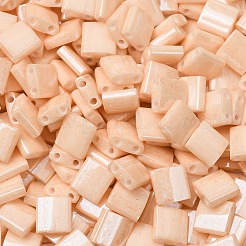 MIYUKIティラビーズ  日本製シードビーズ  2穴  （tl593) ライトキャラメルセイロン  5x5x1.9mm  穴：0.8mm  約5900個/500g&nbsp;SEED-MY05-TL593