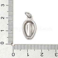 304ステンレスペンダント  カウリシェル  ステンレス鋼色  18.6x10.4x3.6mm  穴：5mm&nbsp;LS-STAS-L222-27P