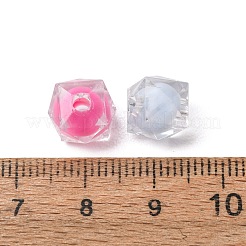 透明なアクリルビーズ  二層ビーズ  キューブ  多面カット  ミックスカラー  9x10x10mm  穴：2.5mm  約135個/300g&nbsp;AC-CBAE647-09