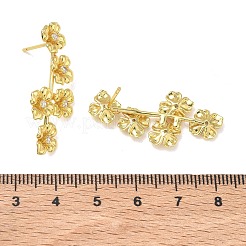 Brass Micro Pave Cubic Zirconia Stud Earrings for Women&nbsp;EJEW-A167-24G