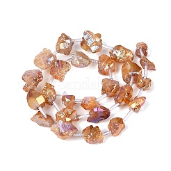 Dyed Electroplate Raw Rough Natural Amethyst Beads Strands&nbsp;G-Q610-05F