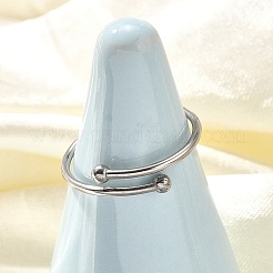 女性用304ステンレススチールオープンカフリング  ステンレス鋼色  1mm  内径：17mm&nbsp;RJEW-F170-03P-01