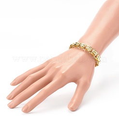 ユニセックス真鍮リンクチェーンブレスレット  304ステンレススチール製金具付き  ゴールドカラー  7-7/8インチ（20cm）&nbsp;BJEW-JB06307