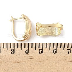 Rectangle Brass Hoop Earrings&nbsp;EJEW-D320-21G