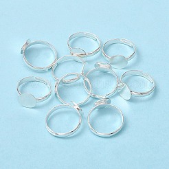 真鍮パッドリングベースパーツ  調整可能  カドミウムフリー＆鉛フリー  銀  内径：17mm  トレイのサイズ：10mm&nbsp;EC022-S