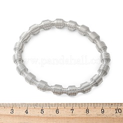 女性用304ステンレススチールストレッチバングル  ステンレス鋼色  1/4インチ（0.75cm）  内径：2-1/8インチ（5.25cm）&nbsp;LS-BJEW-P315-02F-P