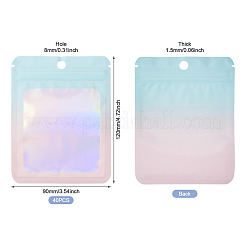 40Pcs Rectangle Glitter Holographic Plastic Resealable Packaging Bags&nbsp;ABAG-TA0001-97B-03
