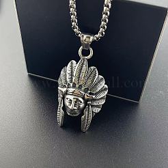 Vintage 304 Stainless Steel South American Indian Pendant Hip Hop Necklaces&nbsp;HC0471