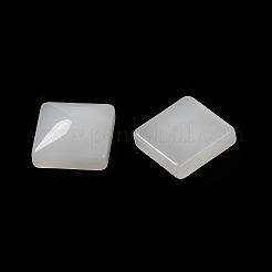 ガラスカボション  天然石風  正方形  ホワイト  10x10x4mm&nbsp;GLAA-B017-02A