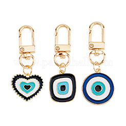 3Pcs 3 Styles Evil Eye Alloy Enamel Pendant Decoration&nbsp;KEYC-DC0001-22