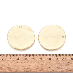 合金ペンダント  フラットラウンド  カドミウムフリー＆鉛フリー  マットゴールドカラー  36.5x27x2mm  穴：2.7mm&nbsp;PALLOY-N179-41MG