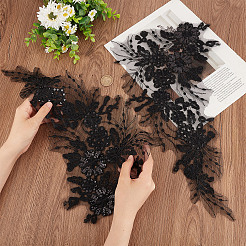 Flower Pattern Polyester Embroidered Lace Appliques&nbsp;DIY-WH0308-278C
