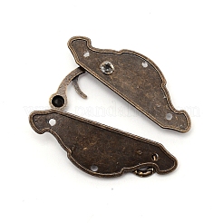 Zinc Alloy Lock Catch Clasps&nbsp;PALLOY-WH0070-80AB-02