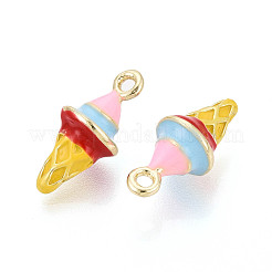Rack Plating Alloy Enamel Pendants&nbsp;PALLOY-N181-25KCG-02