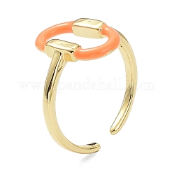 Brass Enamel Cuff Rings&nbsp;RJEW-P023-19G