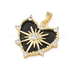 Valentine's Day Brass Micro Pave Clear Cubic Zirconia Pendants&nbsp;KK-F939-06G-01