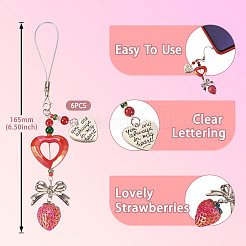 6Pcs Acrylic & Glass Pendant Decorations&nbsp;HJEW-TAC0036