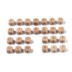 Engraved Beech Wood Beads&nbsp;WOOD-N022-08