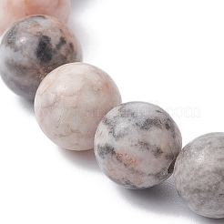 Natural Pink Zebra Jasper & Howlite Turtle Beaded Stretch Bracelets&nbsp;BJEW-JB09831