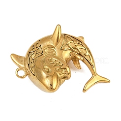 304 Stainless Steel Sea Animal Pendants&nbsp;STAS-P402-05B-G