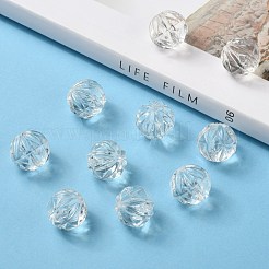 透明なアクリルビーズ  メロン形  透明  15mm  穴：2mm&nbsp;X-PL739