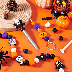 ハロウィンシリコンビーズ36種類18個  ミックスカラー  15~30x14~26x7~14mm  穴：2~3mm&nbsp;SIL-PH0001-28