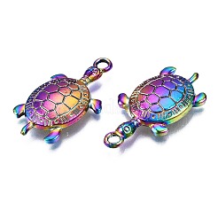 合金ペンダント  カドミウムフリー＆ニッケルフリー＆鉛フリー  カメ  虹色  30x16x4mm  穴：2.5mm&nbsp;PALLOY-N163-033-NR