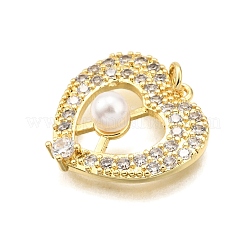 Brass Micro Pave Cubic Zirconia Pendants&nbsp;KK-K401-13G