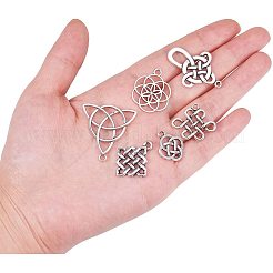 チベットスタイル合金中国結びのペンダント  アンティークシルバー  10PCS /種類  60個/箱&nbsp;TIBEP-PH0004-09