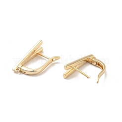 V-shaped Rack Plating Brass Hoop Earring Findings with Latch Back Closure&nbsp;KK-D083-04G